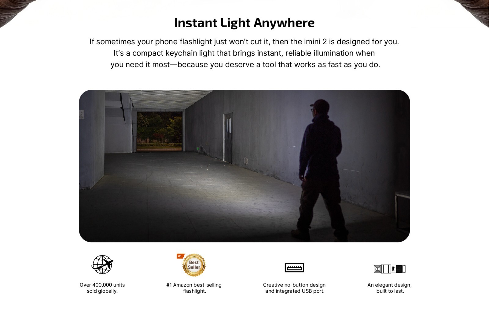 Olight imini 2 Dream Blue Rechargeable Mini Keychain EDC Flashlight, 50 Lumens