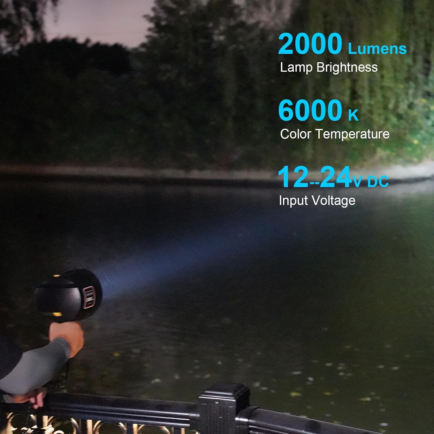 Spotlight 12 Volt Spotlight Led up to 2000 Lumen Boat Handheld Spotlight Corded