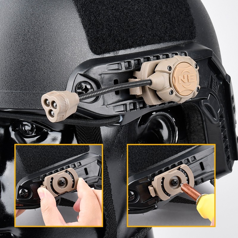 Tactical Helmet Flashlight LED MPLS 4 Helmet Light With Mount Rail Adapter