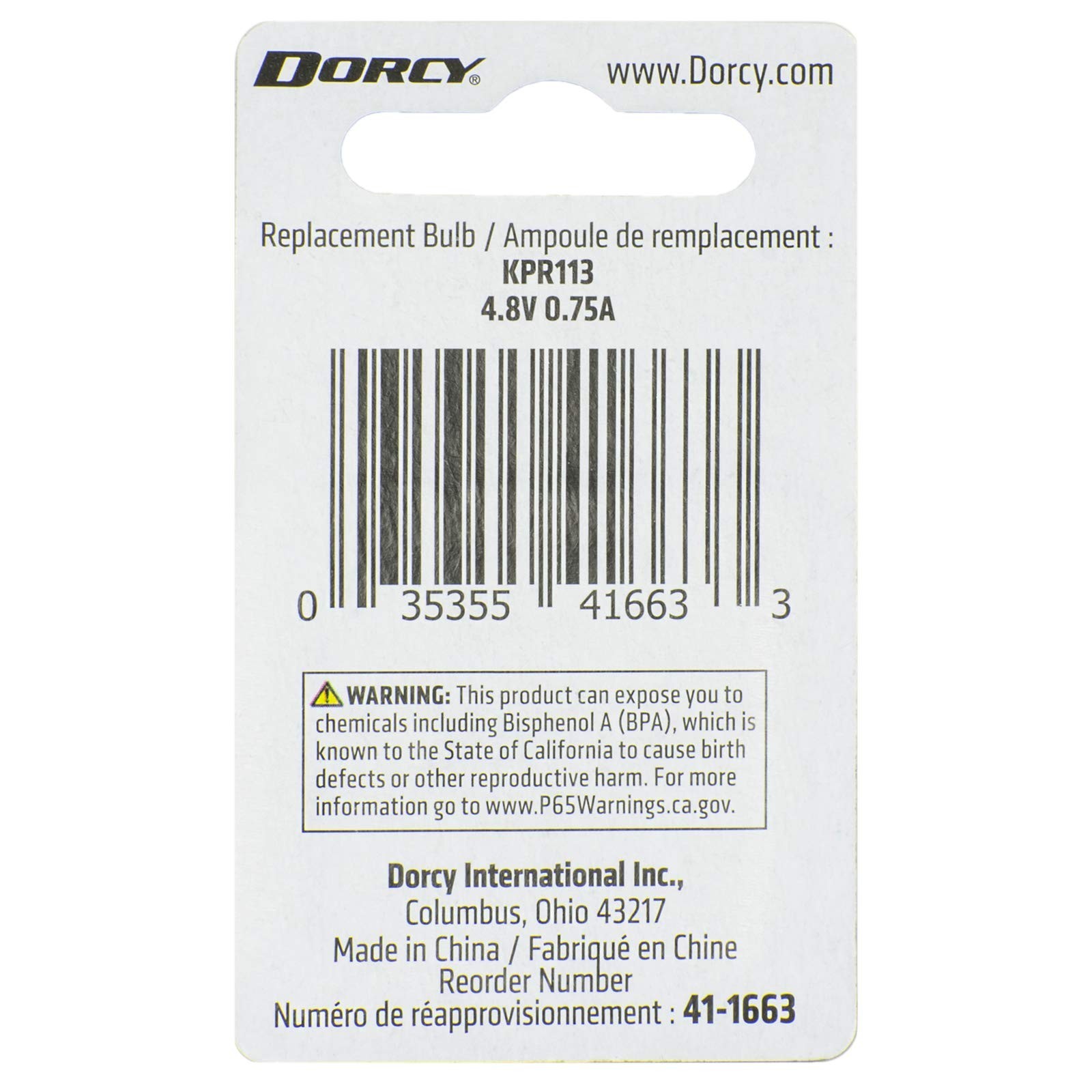 Dorcy 6-Volt/4D-4.8-Volt, 0.75A Bayonet Base Krypton Replacement Bulb (41-166…