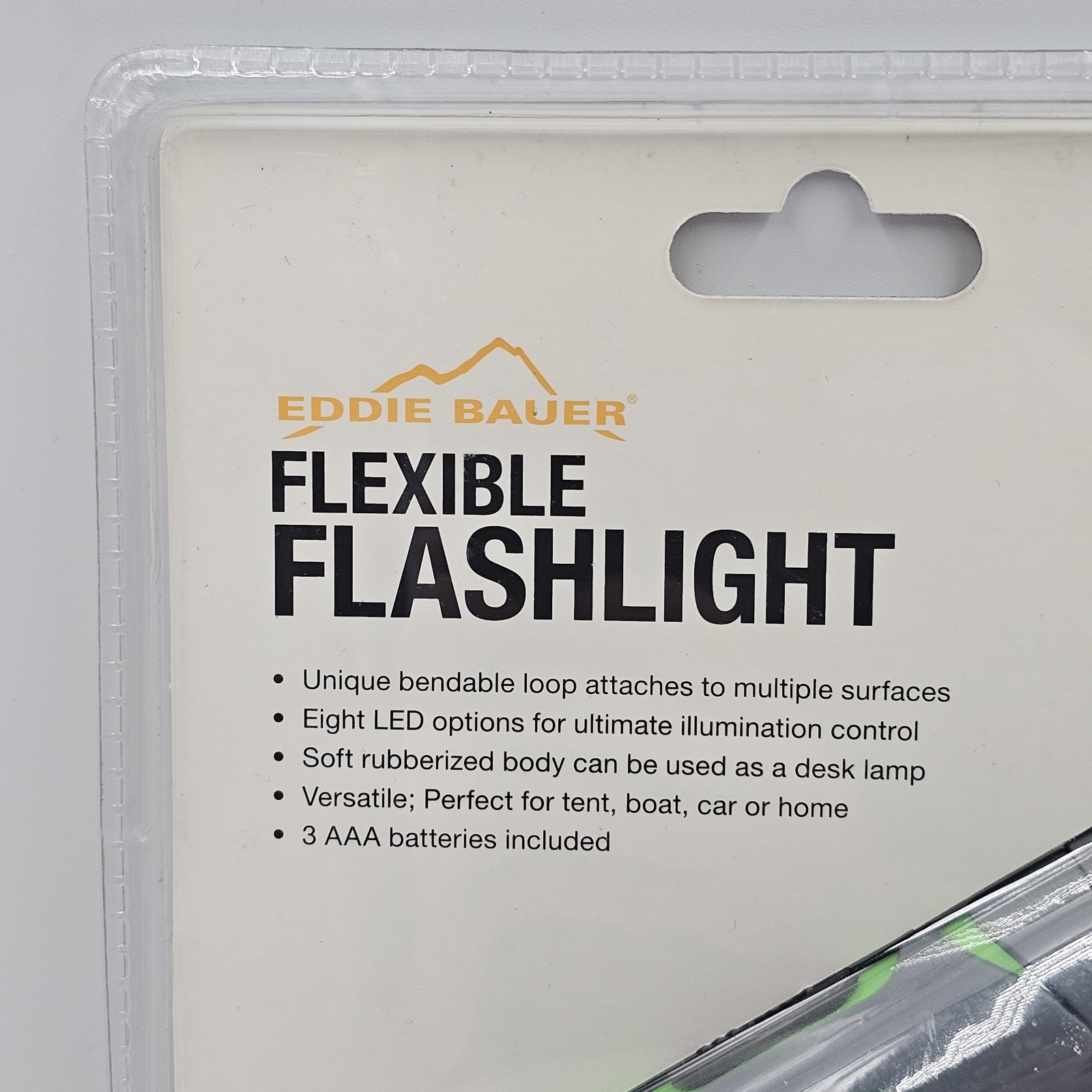 Eddie Bauer Flexible LED Flashlight 8 Settings Green & Gray New Sealed