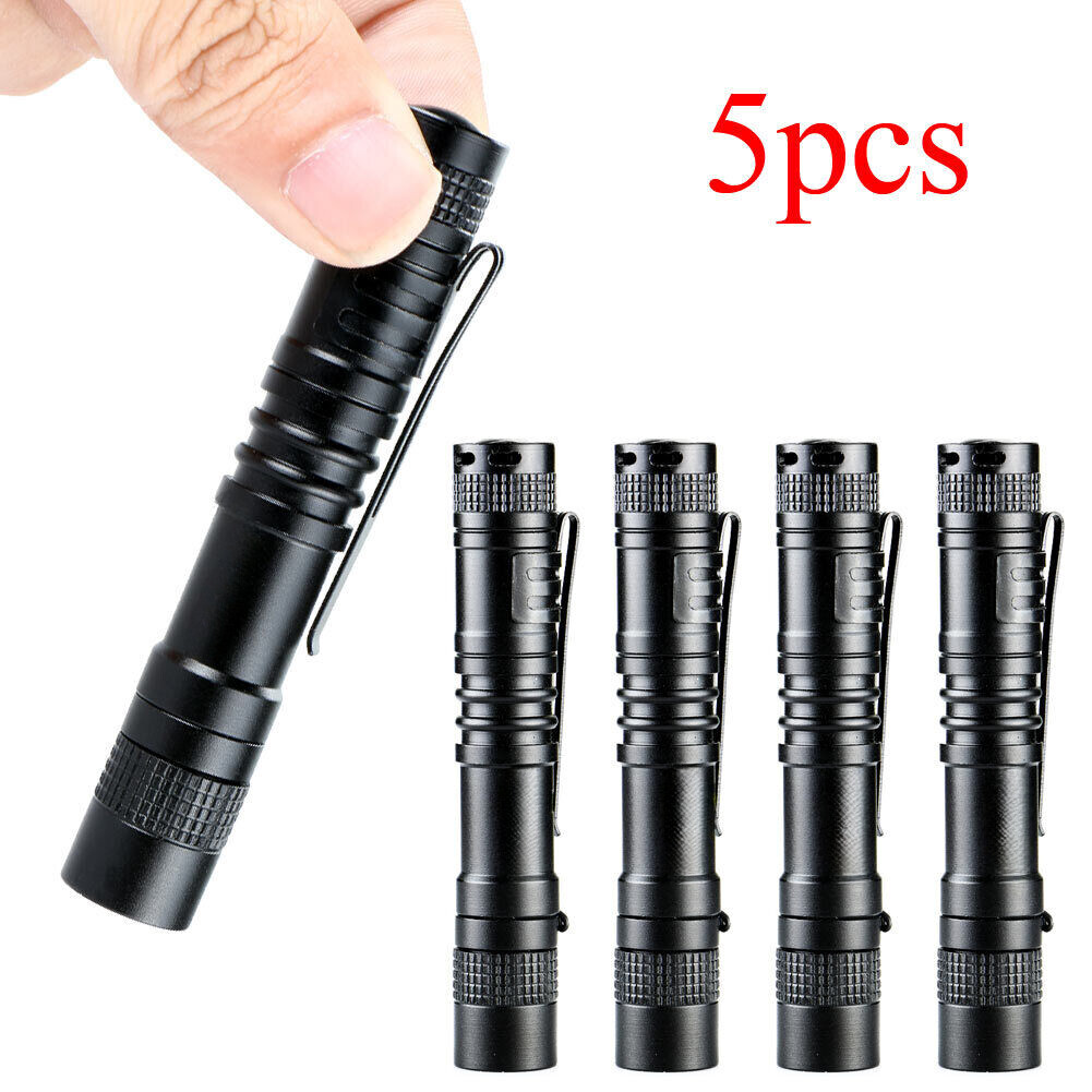 5/10/20 LED 1000 Lumens Mini Penlight Flashlight Torch Pocket Pen Light Clip USA