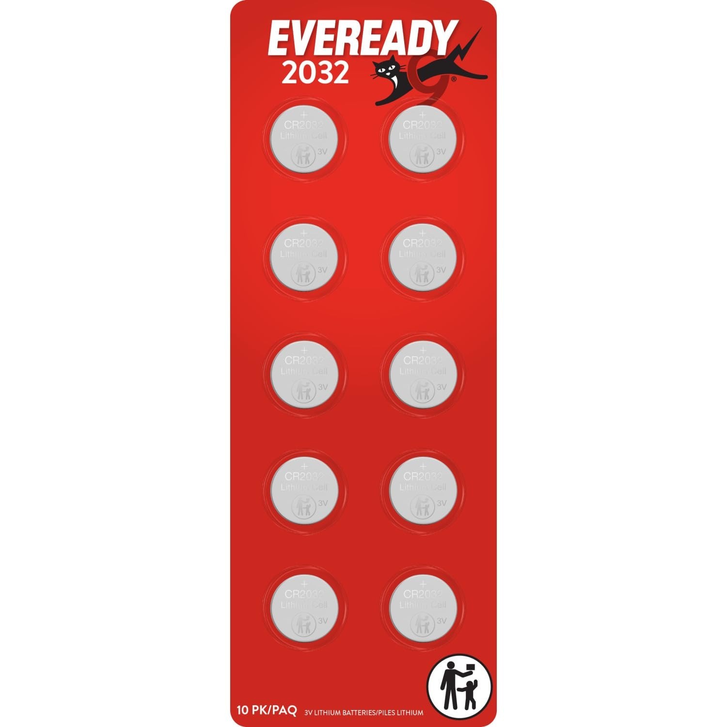 Eveready 2032 Batteries (10 Pack), 3V Lithium Coin Batteries for Watches, Air…