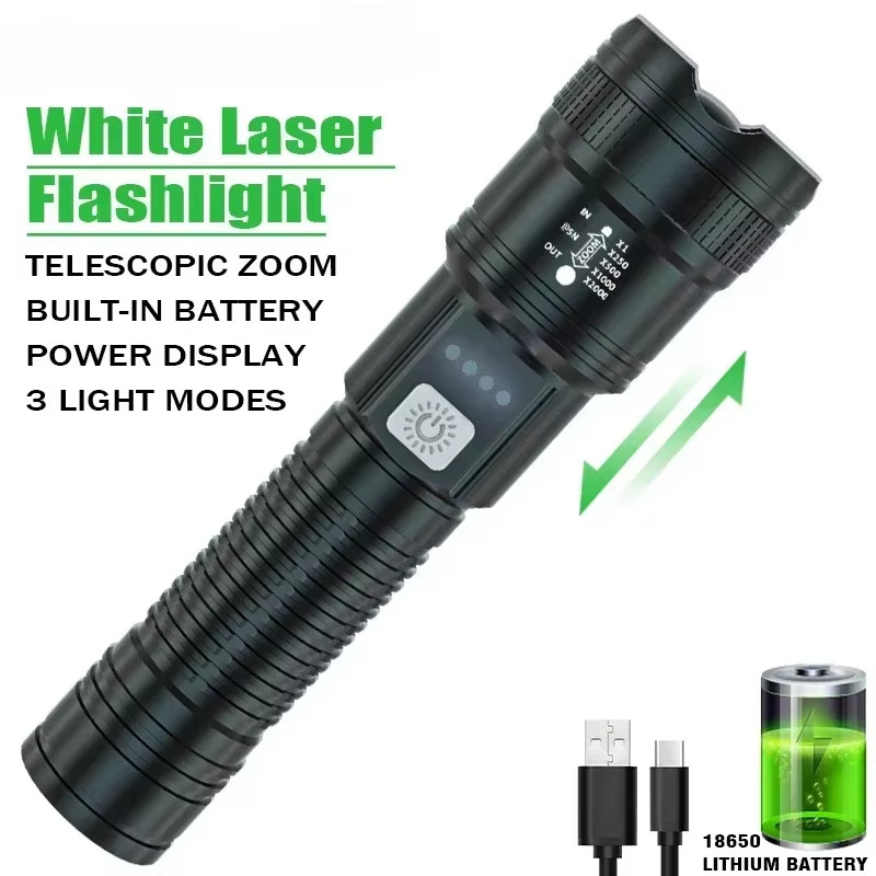 5000LM Ultra Bright Tactical Light Built-In Battery Powerful P70 LED Flashlights