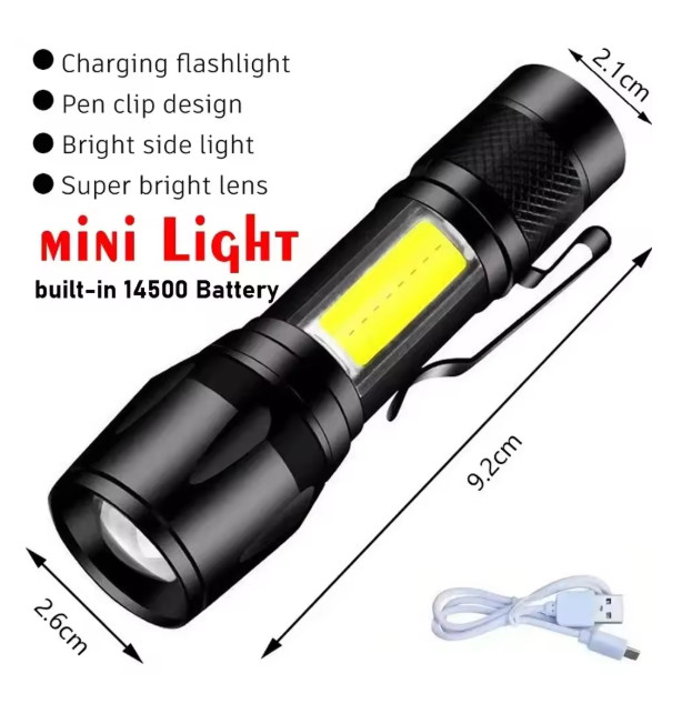 Super Bright Flashlight Built-in Battery USB C Rechargeable LED Flashlights