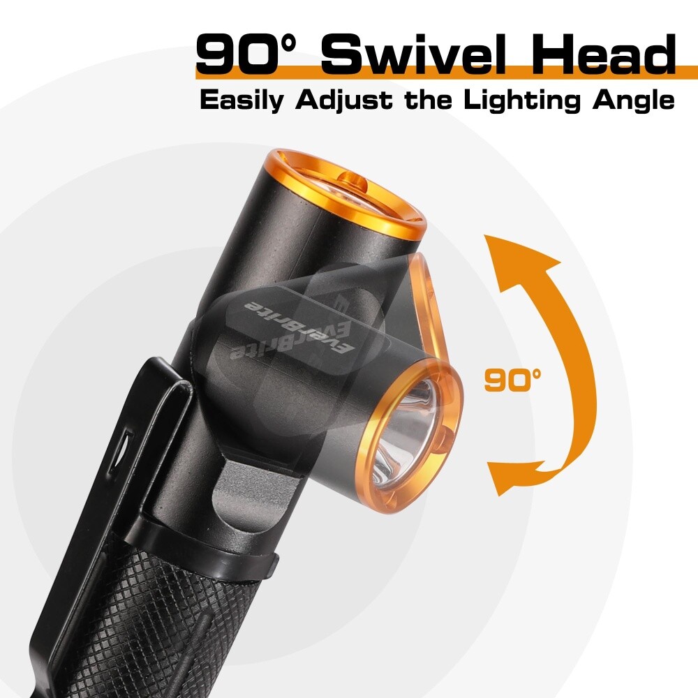 EverBrite Rechargeable Tactical Flashlight 600 Lumens Pocket Pen Light w/3 Modes