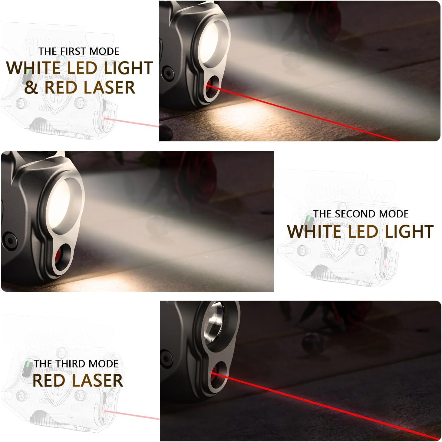 150-Lumen Pistol Light Red Laser Combo Fits Springfield Armory Hellcat Pro