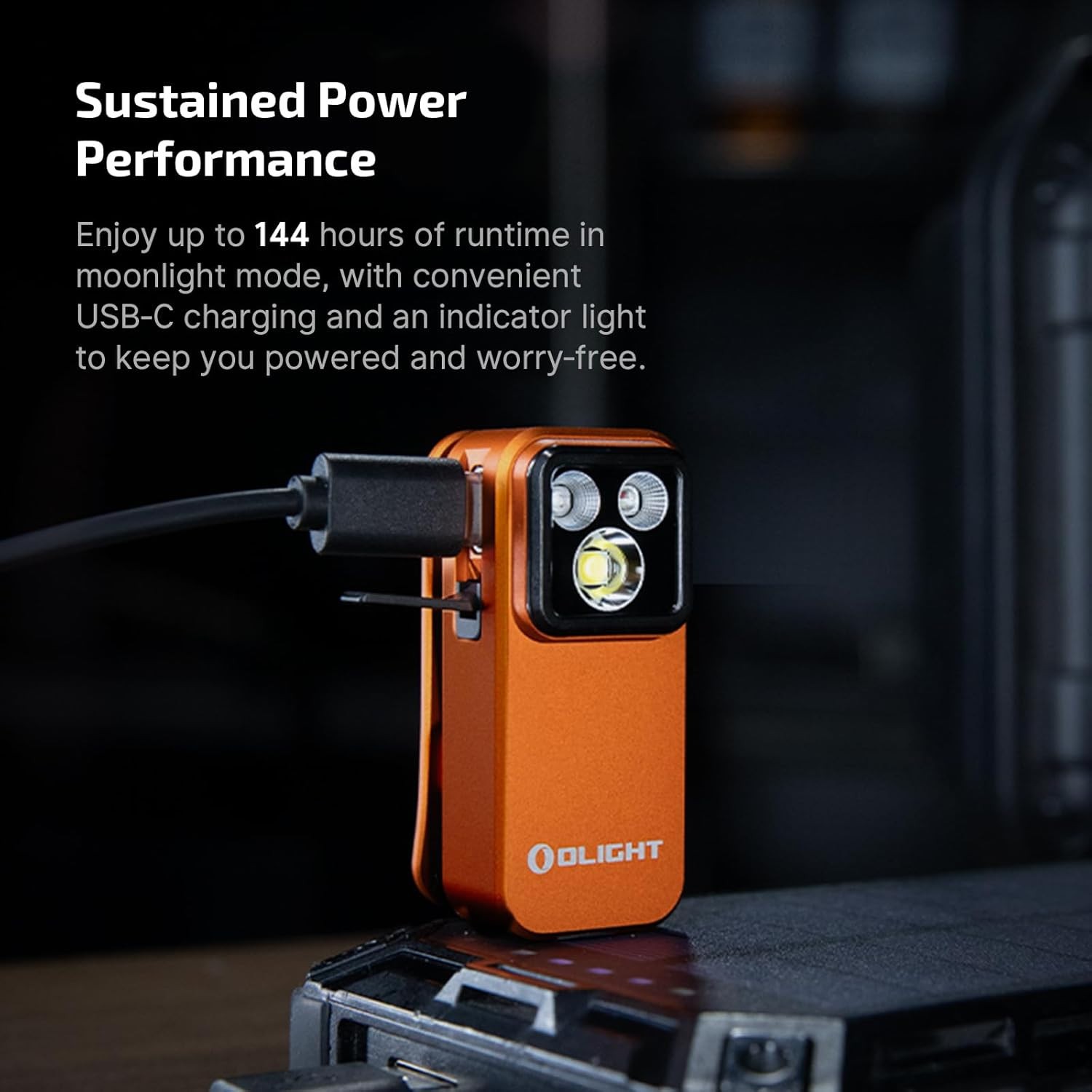 Olight Oclip Pro S Multifunctional EDC Clip Light, 600Lm White, UV, RGB (Orange)