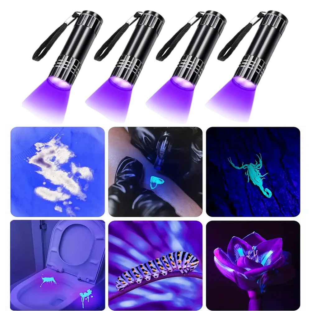 12PC UV Flashlight Black Light Super Bright 120000lm Torch Ultra Violet Lamp LED