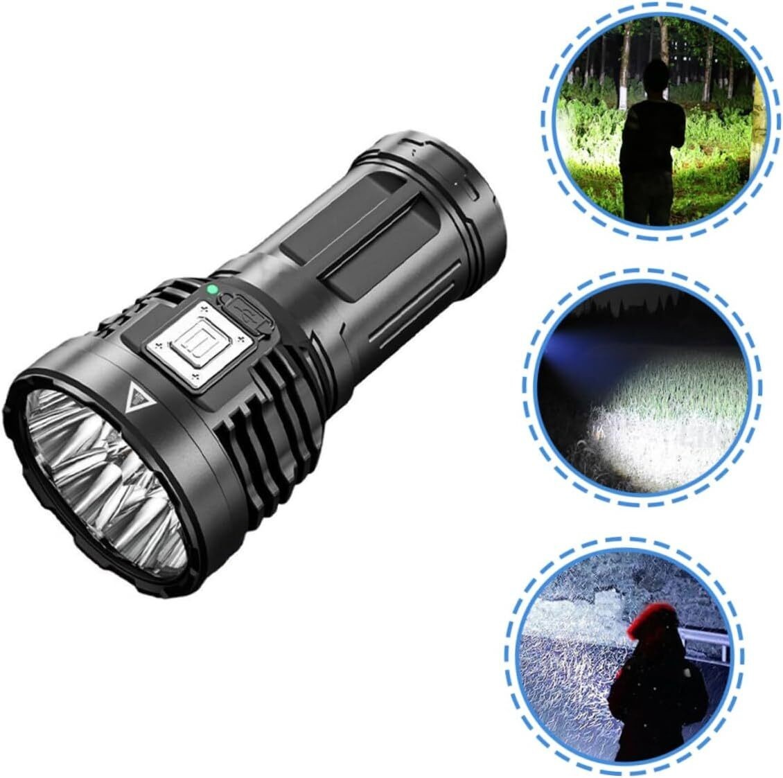 Super Bright 12000000LM 8 LED Flashlight USB Rechargeable Tactical lights NEW
