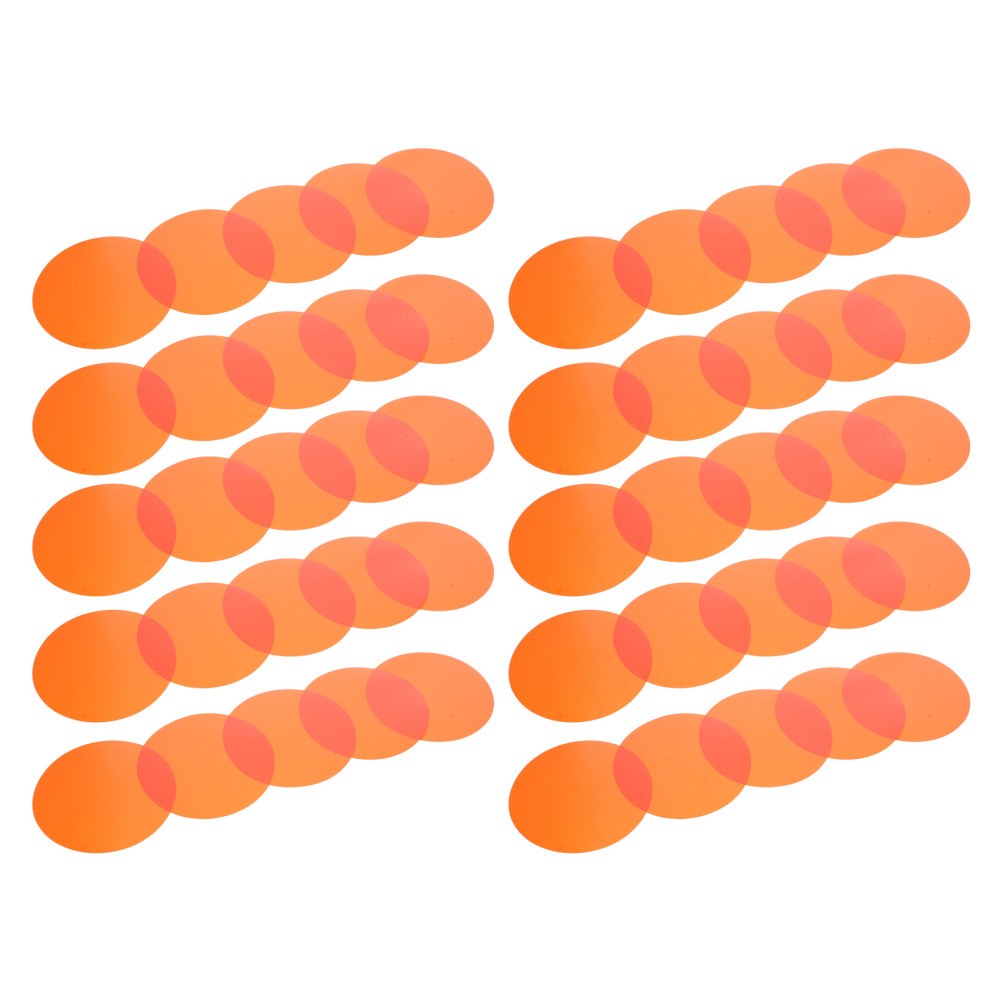 50Pcs Warm Light Circle Stickers for LED Lamps Orange Transparent Gel Filters