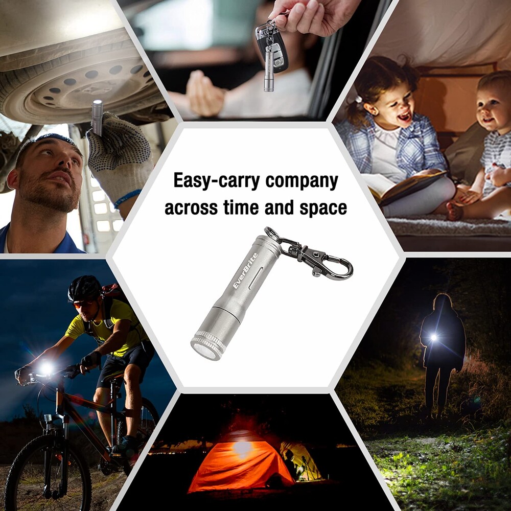 EverBrite Keychain LED Flashlight Mini Bright Key Ring Portable Pocket Pen Torch