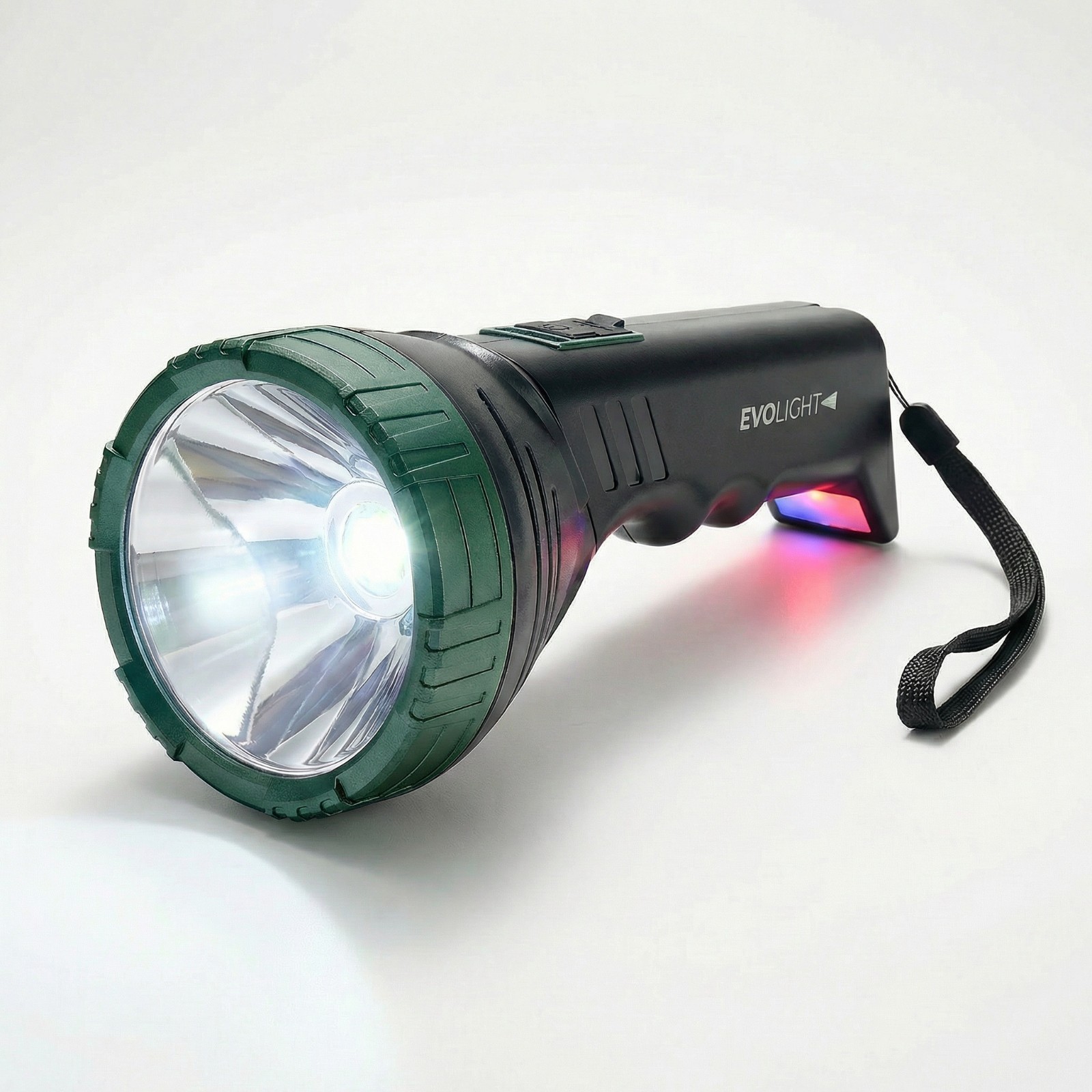 EVOLight – Rechargeable LED Flashlight with Built-in Power Bank – BLACK & GREEN