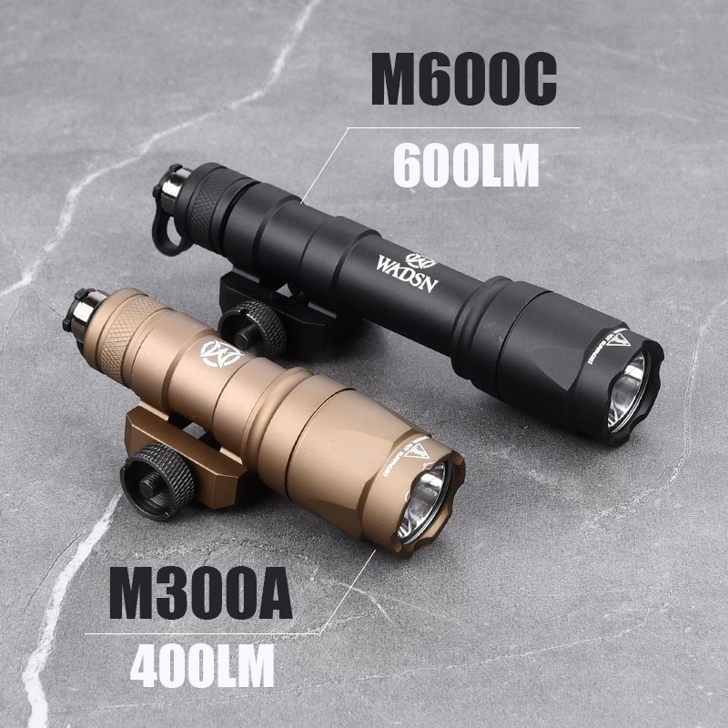 WADSN M300A/M600C Tactical Flashlight&Metal CNC Offset Mount Base Rail Bracket
