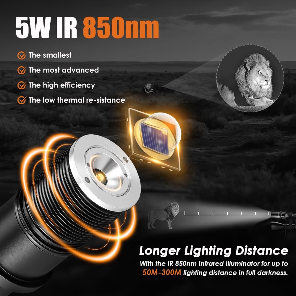 1605 850nm Ir Illuminator Flashlight Lights For Night Vision Zoomable Infrared F