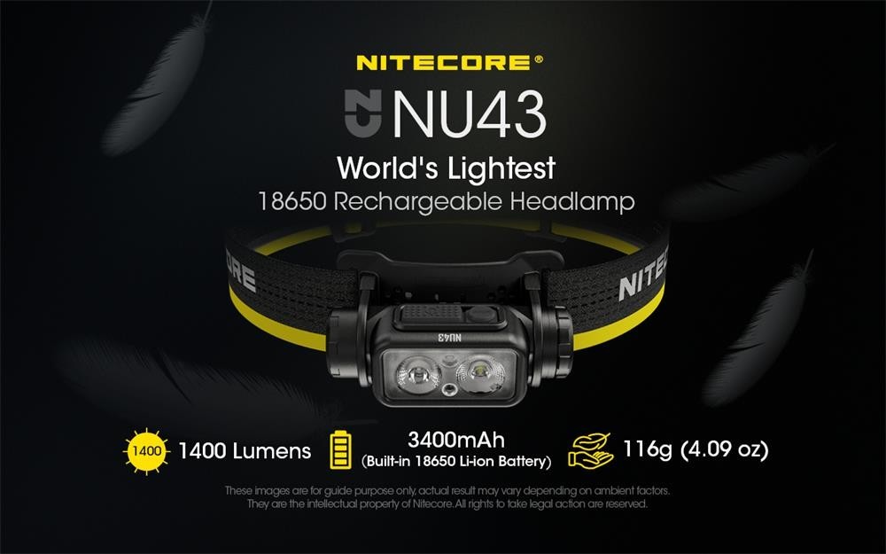 NITECORE NU43 1400 lumens Lightweight USB-C Rechargeable Headlamp