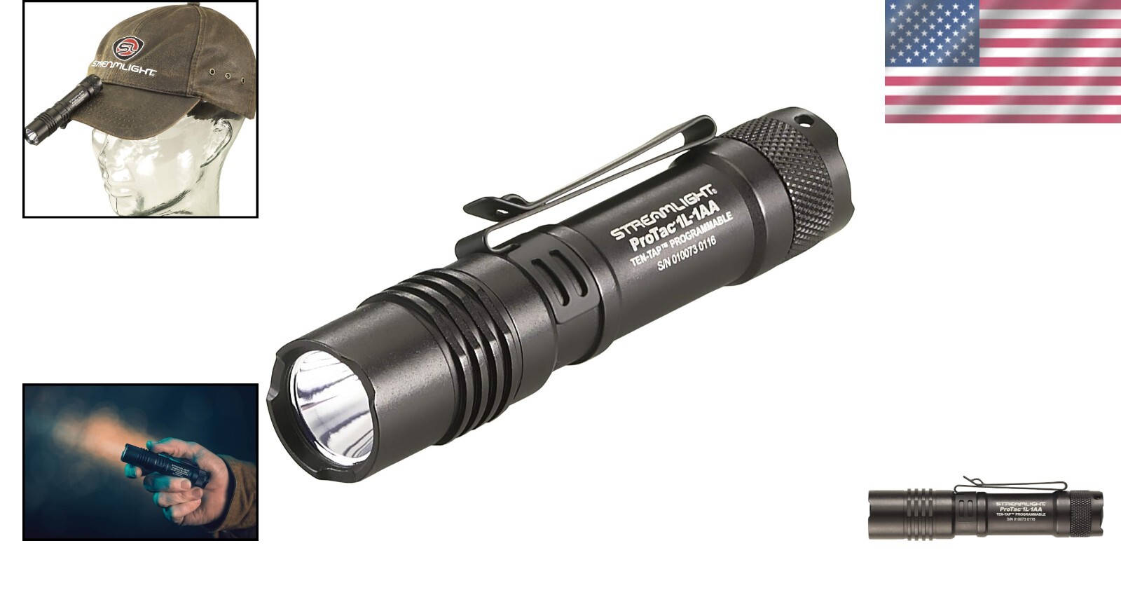 Durable ProTac 1L-1AA Flashlight – High/Low/Strobe Modes, Aluminum Construction
