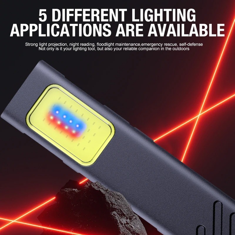 Powerful Mini LED Keychain Flashlight USB Rechargeable Waterproof EDC SOS Light