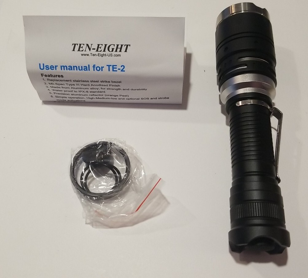 Ten Eight TE-2 Tactical Flashlight CREE XM-L T6 CT6