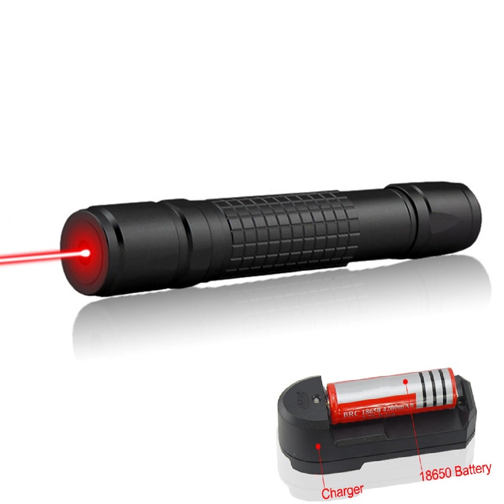 650nm Adjustable Focus Red Laser Pointer Visible Beam w/ Charger & Batterry US