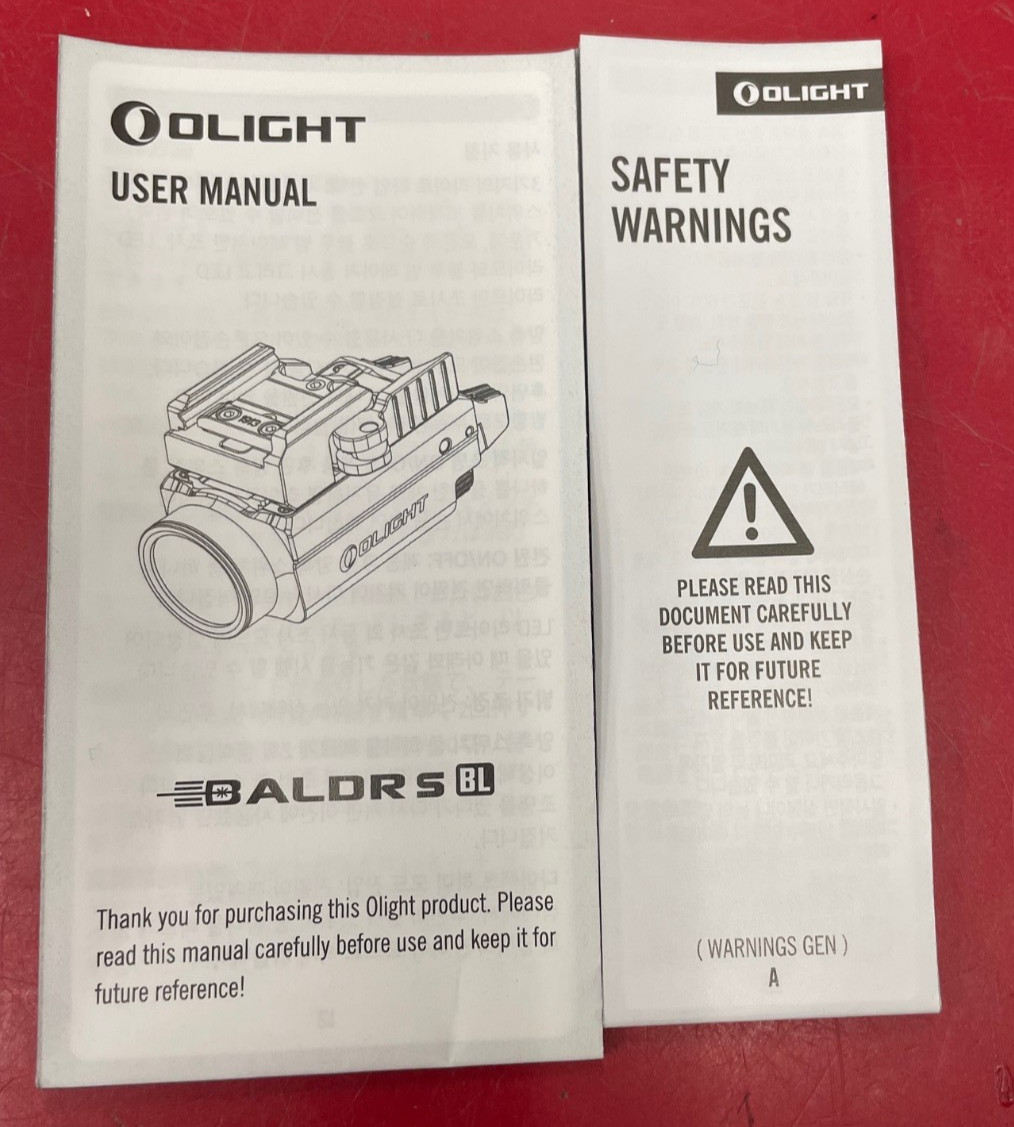 Olight Baldr S BL 800 Lumens Rail Mounted Weapon Light, w/Blue Laser