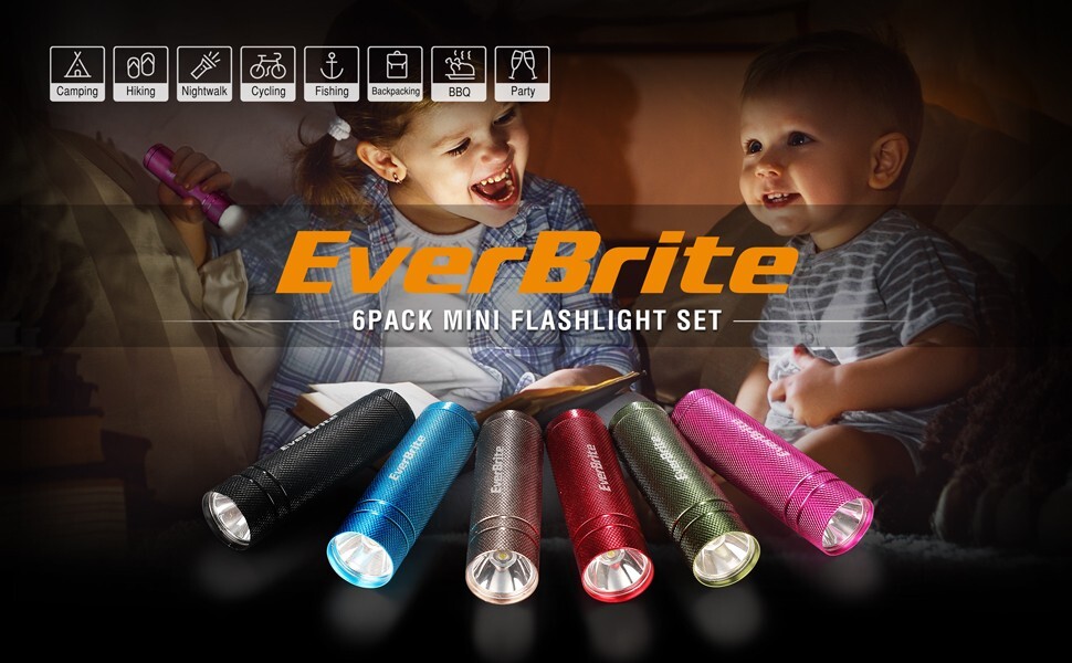 EverBrite 30Pack/6Pack Mini Flashlight Sets Aluminum LED Handheld Assorted Color