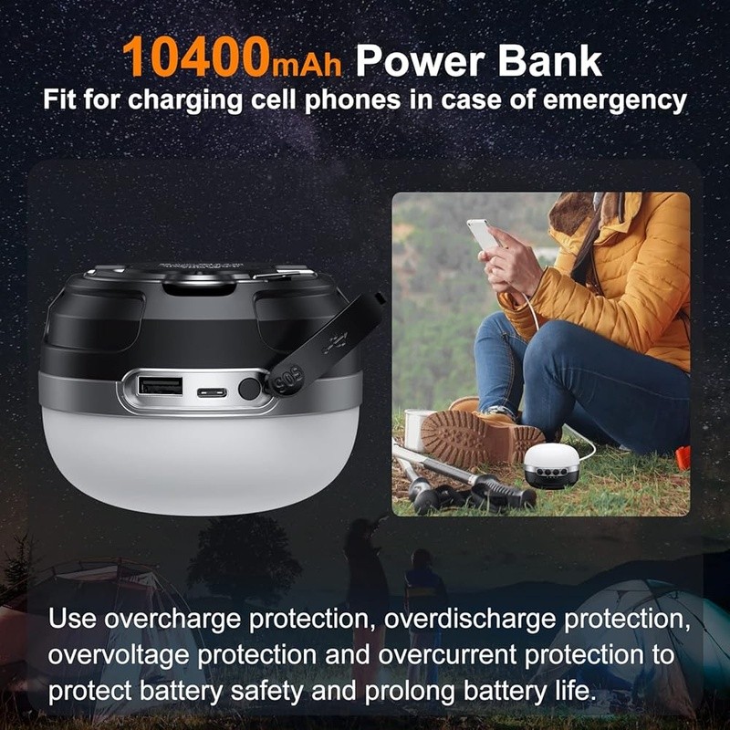 Dimmable LED Lantern 1400LM Rechargeable Power Bank Waterproof Magnetic Base New