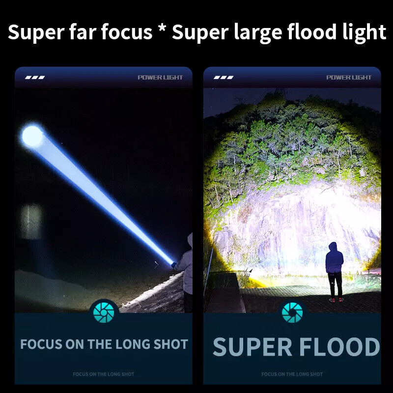Flashlights LED High Lumens USB Powerful IPX6 Handheld Flashlights Home Camping