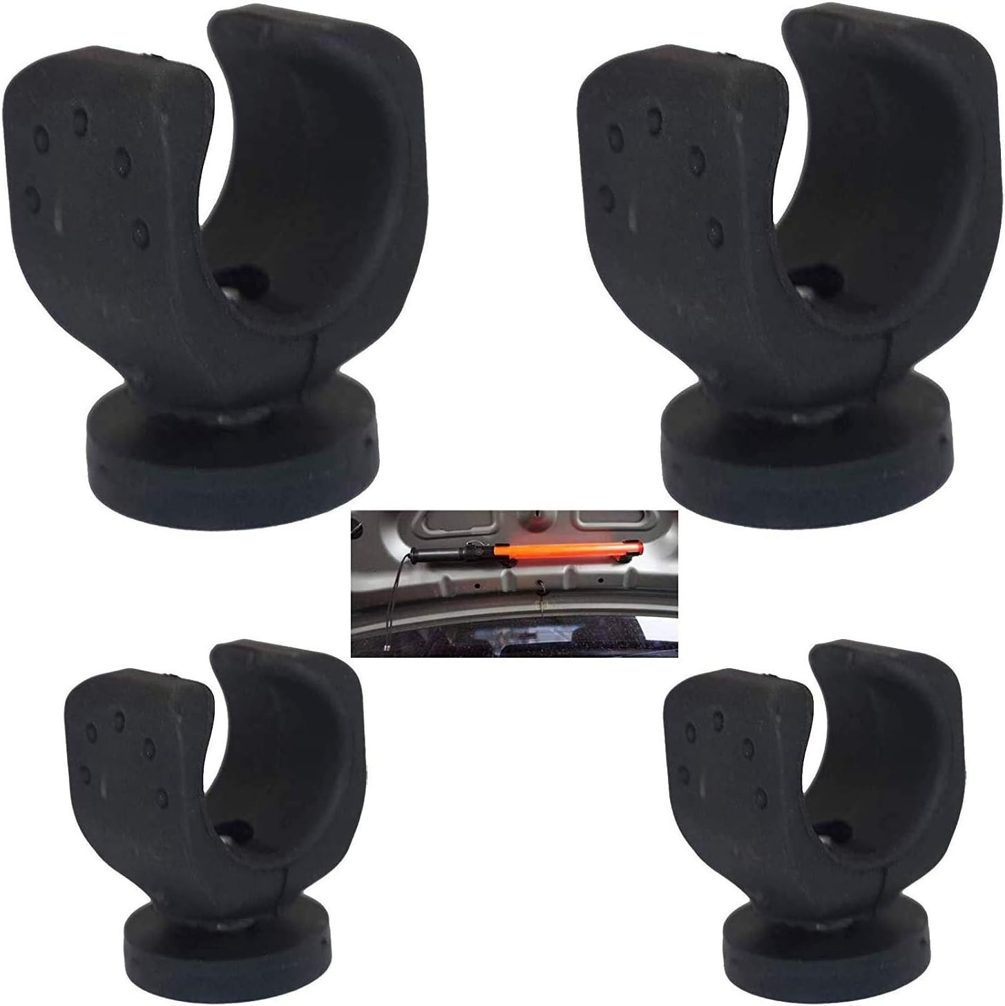 4-Pack Magnetic Base Mounts for Flashlights – Durable Rubber & Flexible Clamps