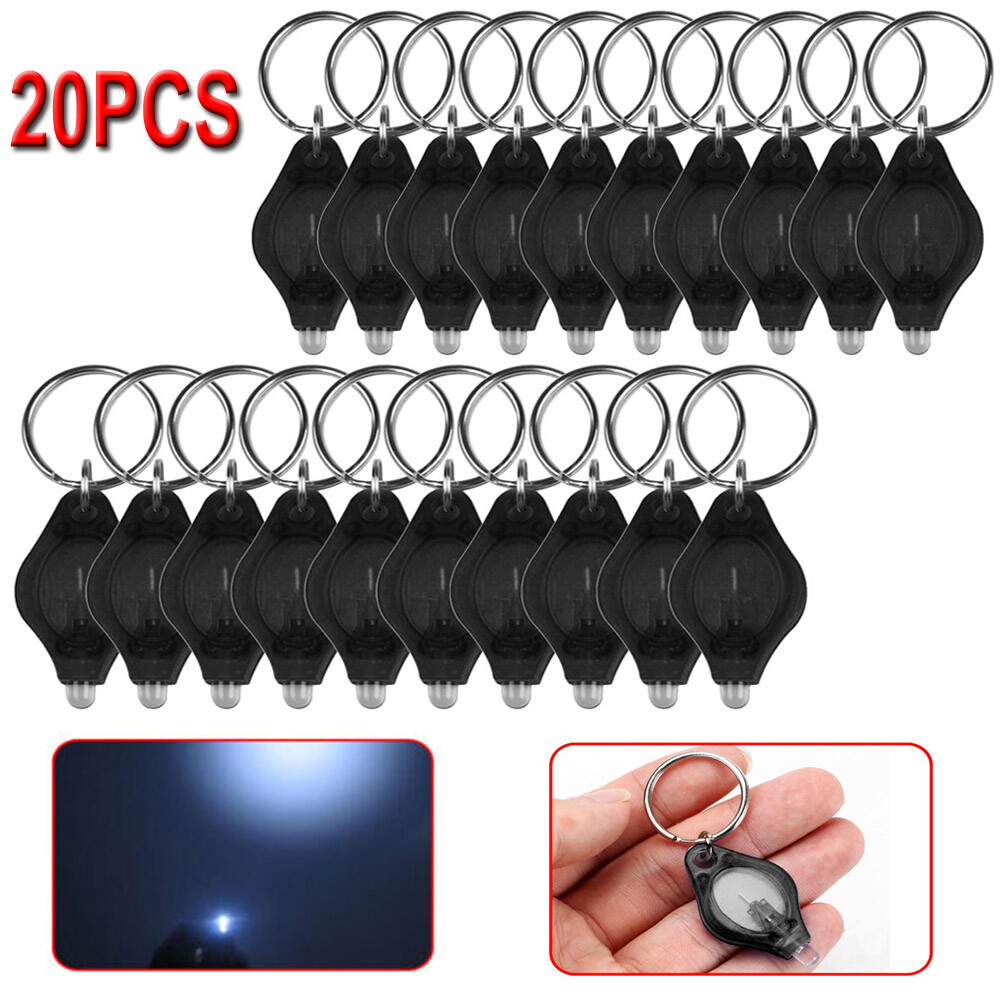 20pcs LED Mini Keychain Flashlight Key Ring Light Lights Torch Lamp Gifts Pocket