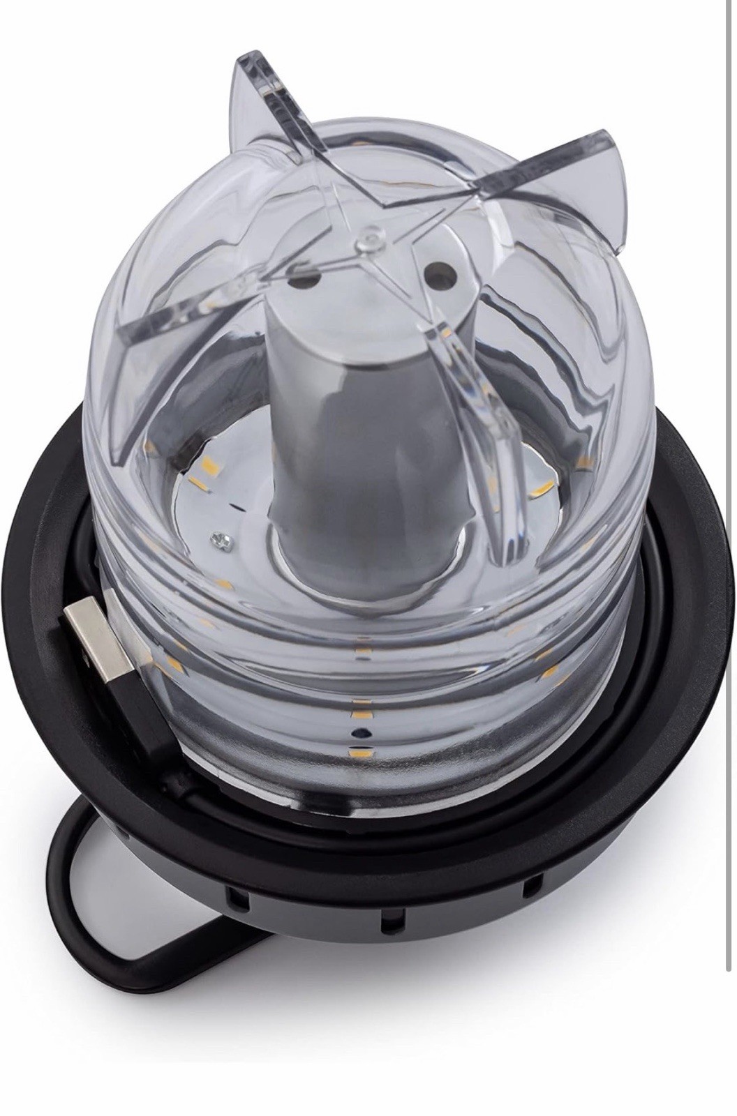 Barebones Living Beacon Hanging Lantern Slate Stamped Steel Rechargeable Battery