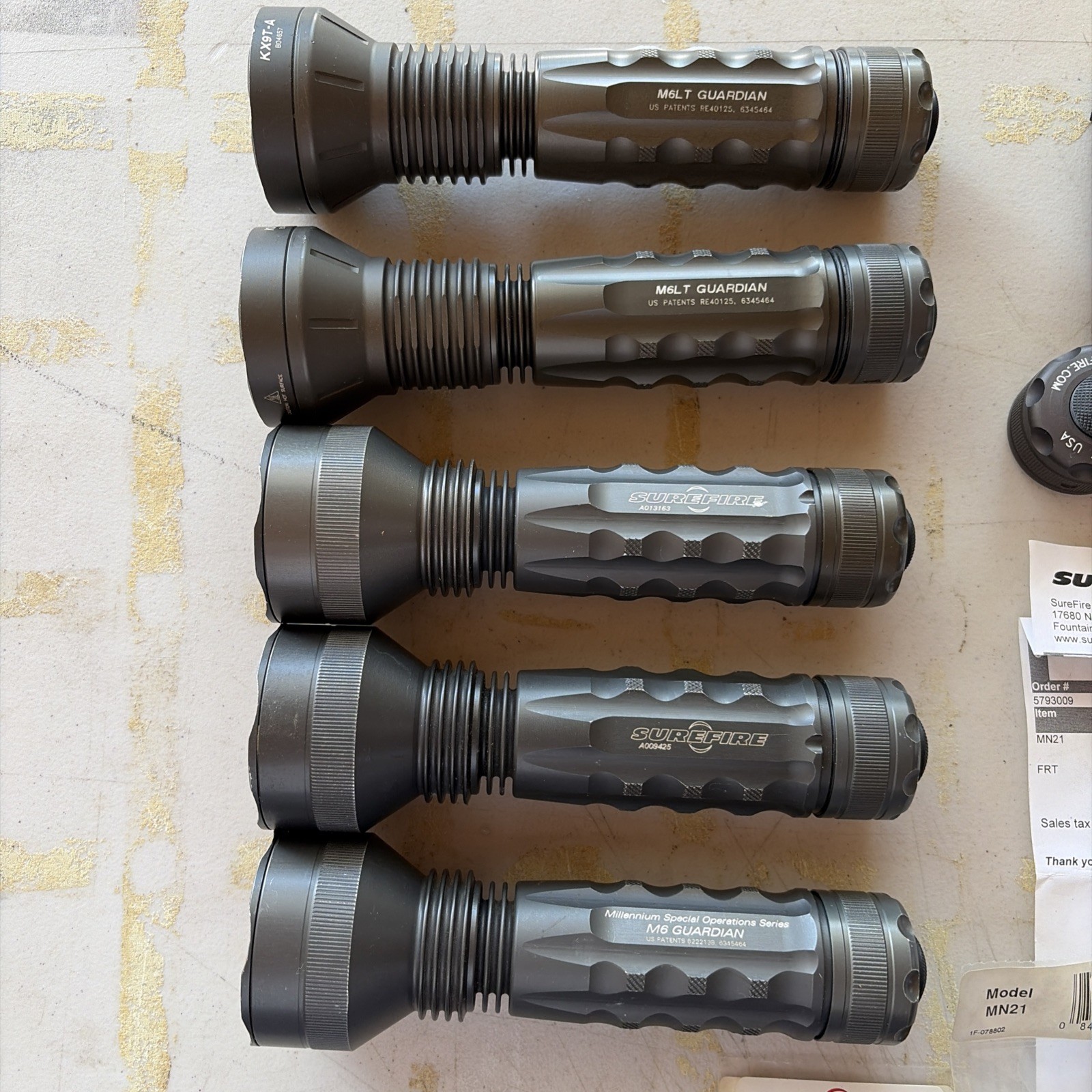 Surefire M6 Guardian And M6LT LOT of 5 With Bulbs