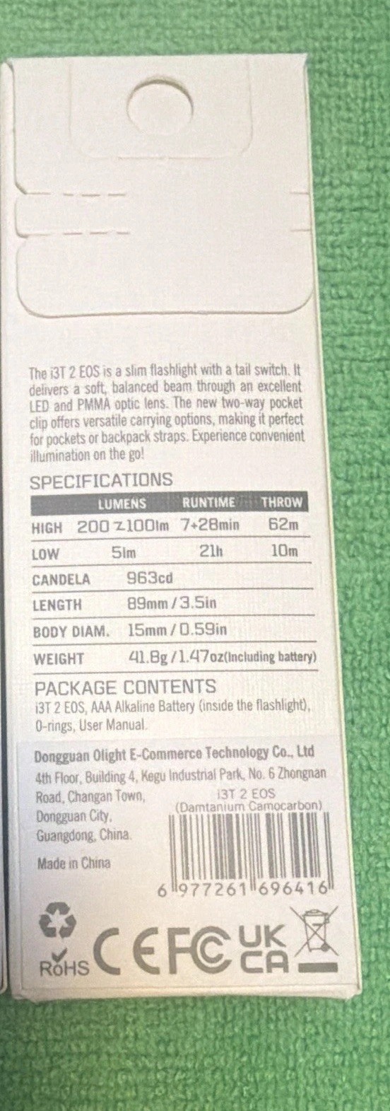 Limited Edition Olight Damtanium i3T 2 EOS Purple Camo Carbon BNIB from BROP/S2A