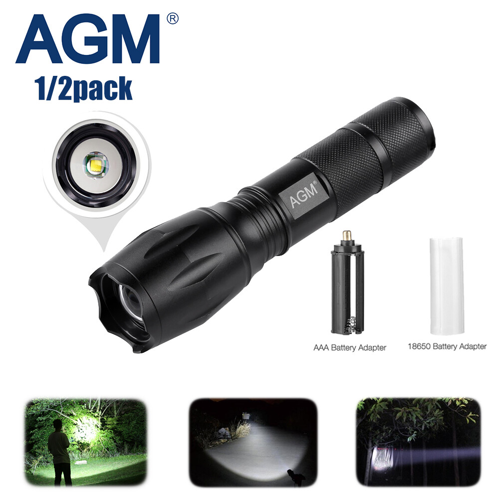 50000 LM Super Bright LED Tactical Flashlight Work Light Zoomable