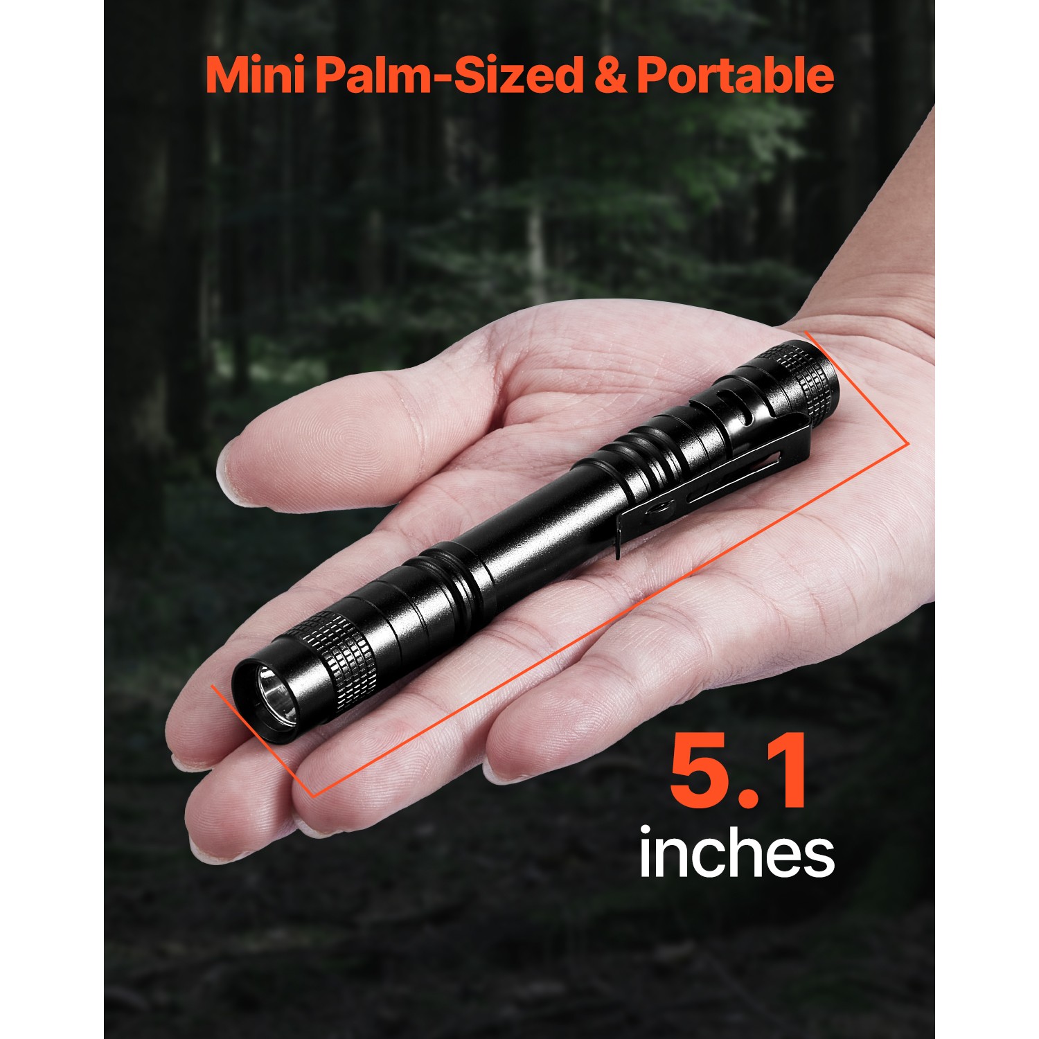 Uimoso Set of 2 100-Lumen Pocket Flashlights with Clip and IPX4 Water Resistance