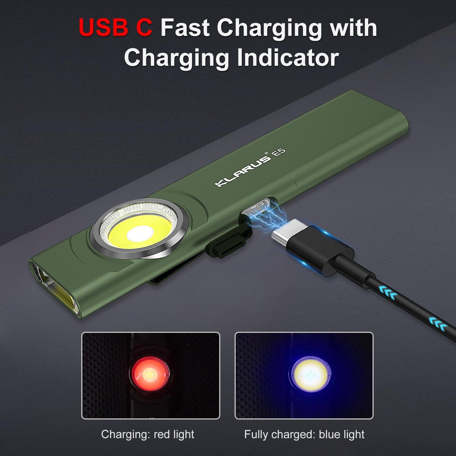 E5 Pocket Flashlight, Rechargeable EDC Flashlight, Super Slim 4.2x1x0.3inch, …