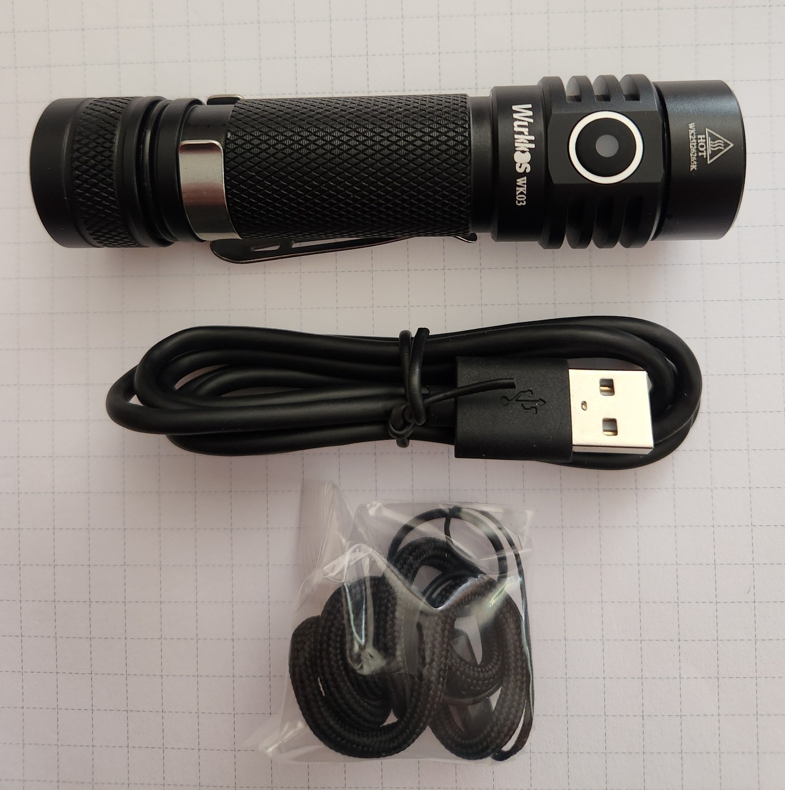 Wurkkos Wk03 LED Flashlight, Rechargeable, 1800 Lumen.