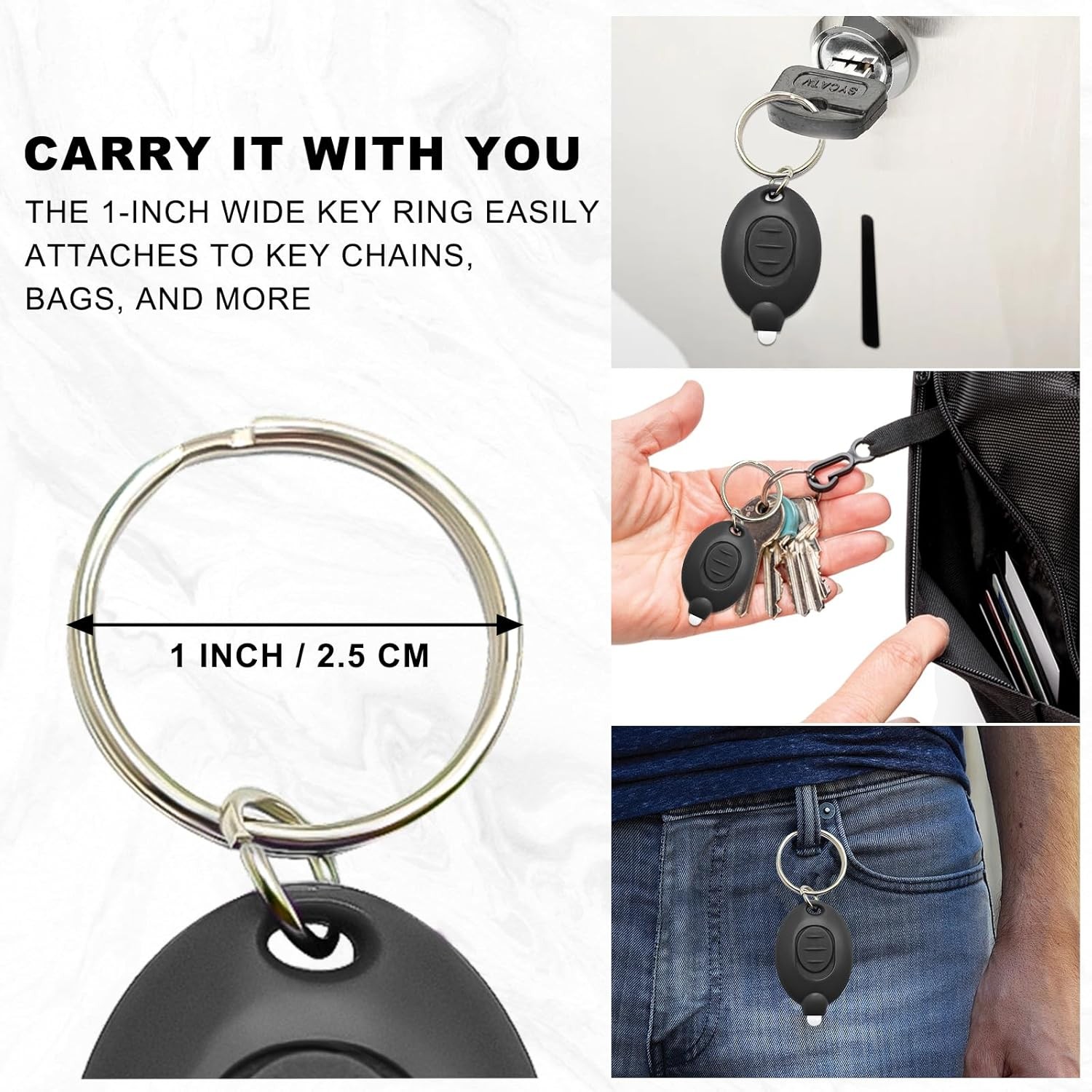 5Pcs Mini LED Keychain Flashlight Key Ring Light Bright Torch Outdoor Hiking USA