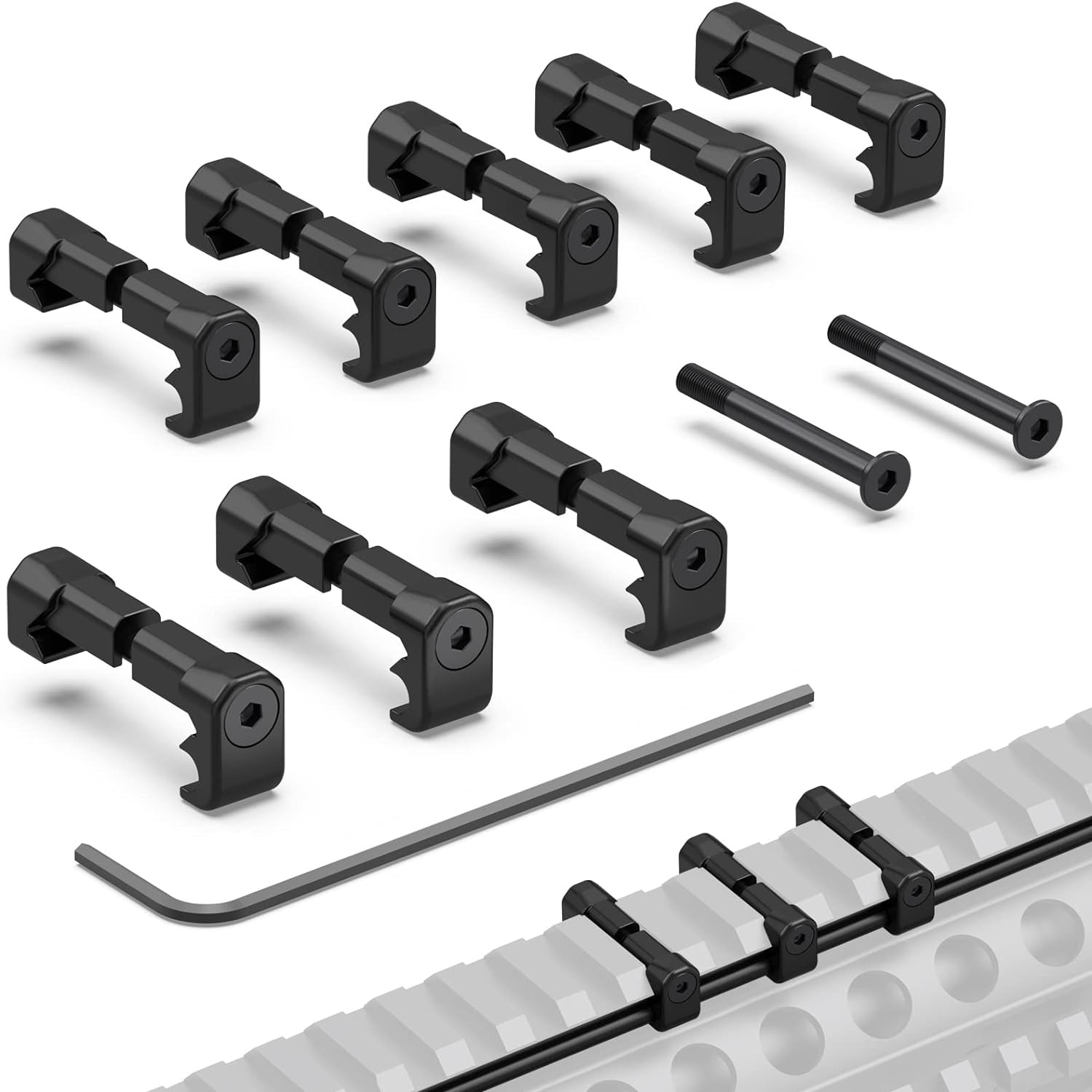 CGM908 Picatinny Pressure Switch Cable Management Guides 8 Pack, Flashlight Lase