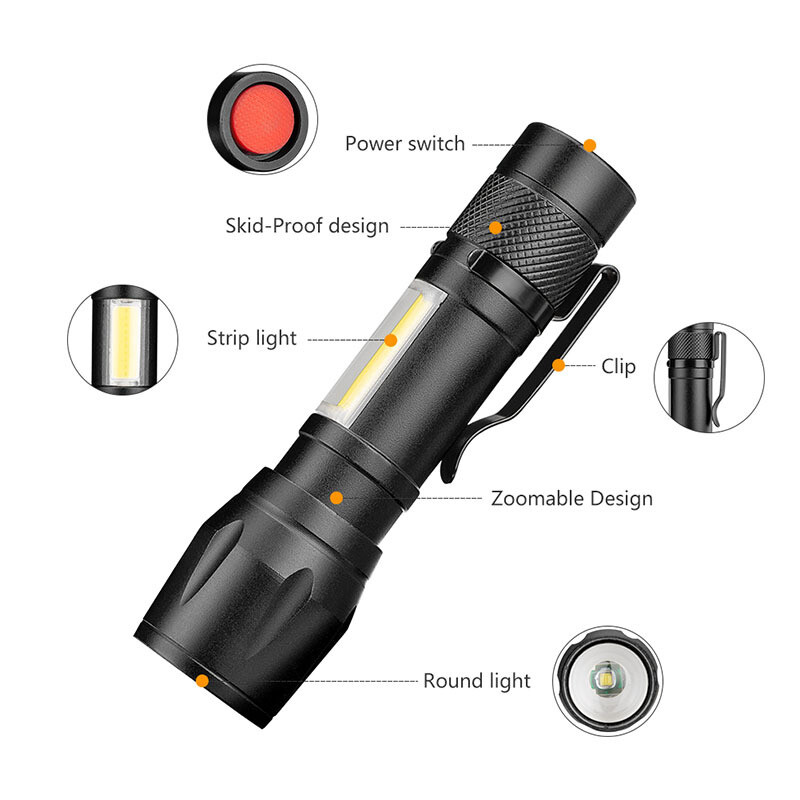 5 Pack Rechargeable LED Flashlight Tactical Police Super Bright Torch Zoomable