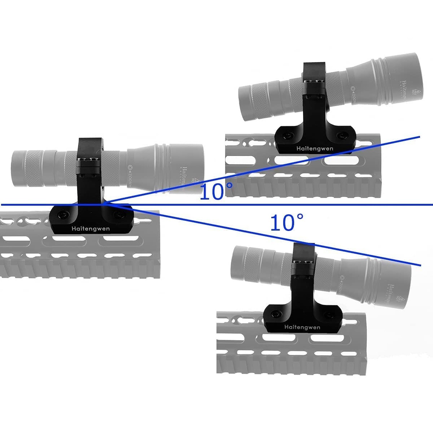Flashlight Mount for Mlok Offset Ring Mount Adjustable Angle 1.18 1 Inch