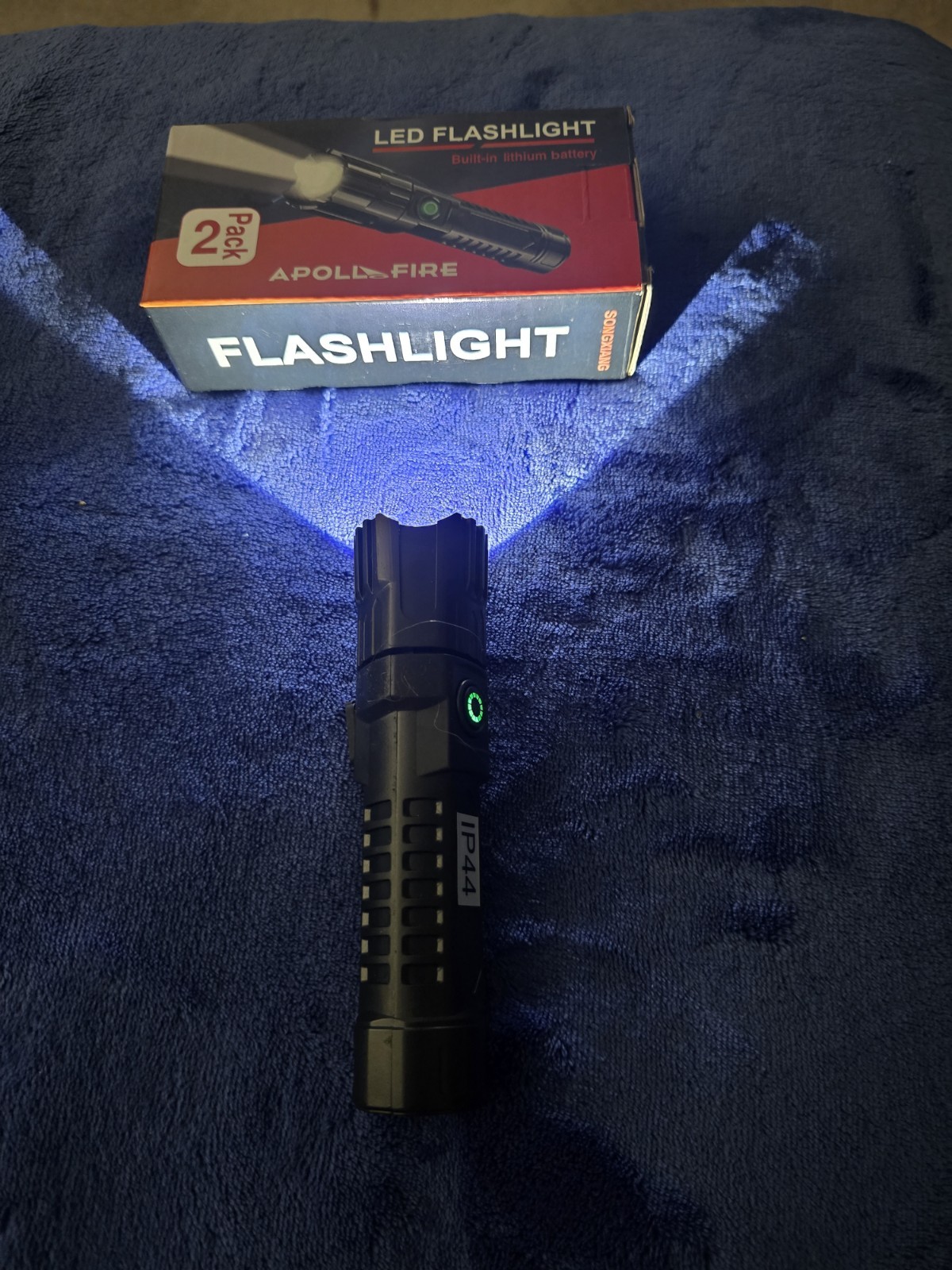 NEW Rechargeable LED Flashlight 2-Pack. Built-in Lithium Battery. Ships Free.