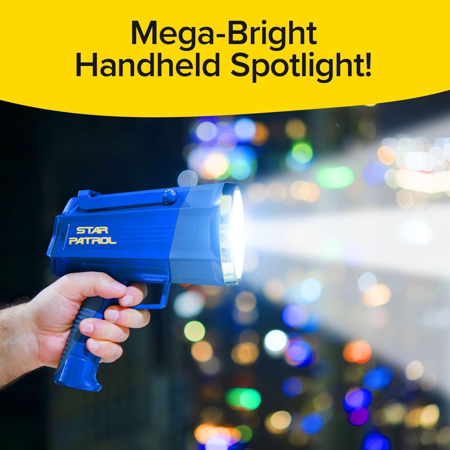 Star Patrol Mega-Bright Rechargeable Spotlight, AS-SEEN-ON-TV, Tactical