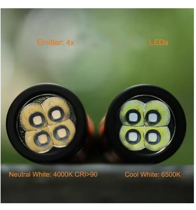 Mankerlight E14-IV EDC Flashlight 4000 Lumen w/ 4x LEDs Camping Torch