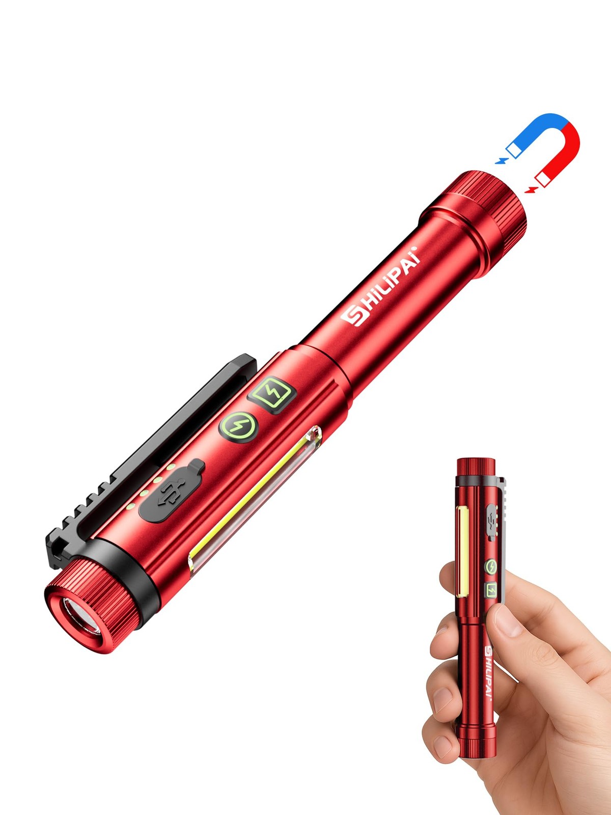Penlight Flashlight, Rechargeable Work Light 600 Lumens COB LED Pen Light wit…