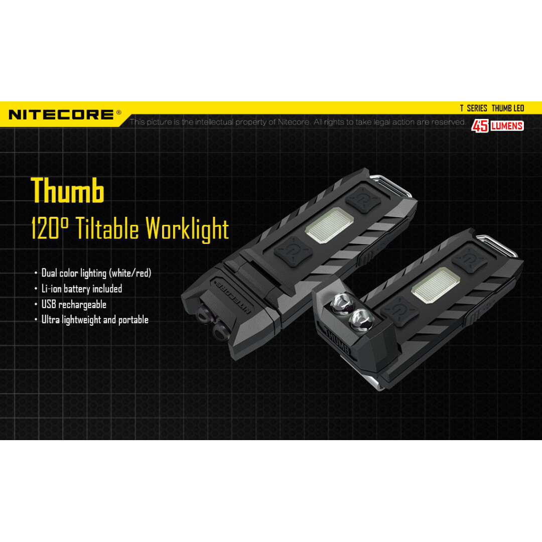 ~NEW~ Nitecore THUMB LEO 45 Lumen White & UV Keychain Light