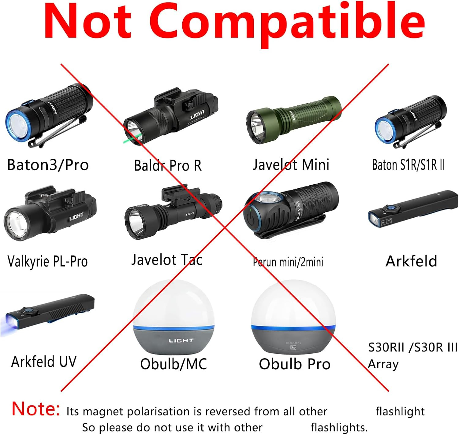 MCC S Magnetic Charger Compatible with Olight Baldr S/S BL, Baldr Mini, Pl-Mini