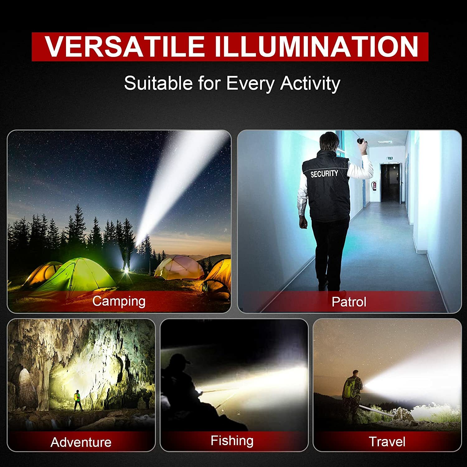 Super-Bright 90000LM LED Tactical Flashlight With Rechargeable Battery &Clip P50