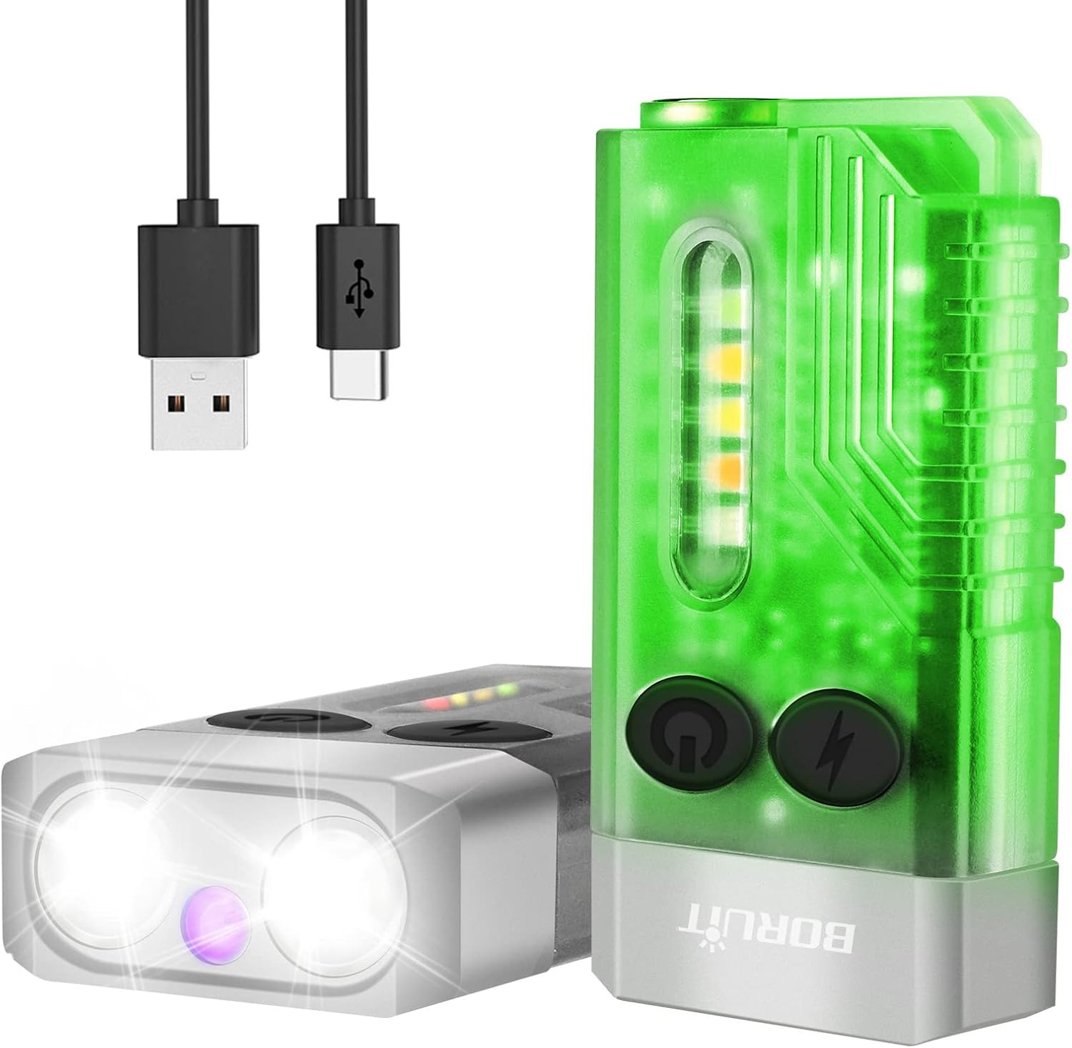 V10 LED Small Powerful EDC Flashlight with 365Nm UV Red Green Blue Light,Super B