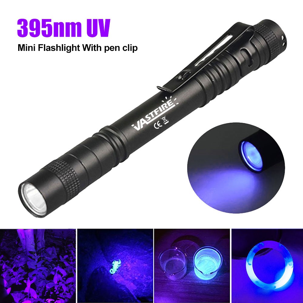 UV Black Light Flashlights – 395nm UV Mini Pen Light UV Detector for Bed Bugs